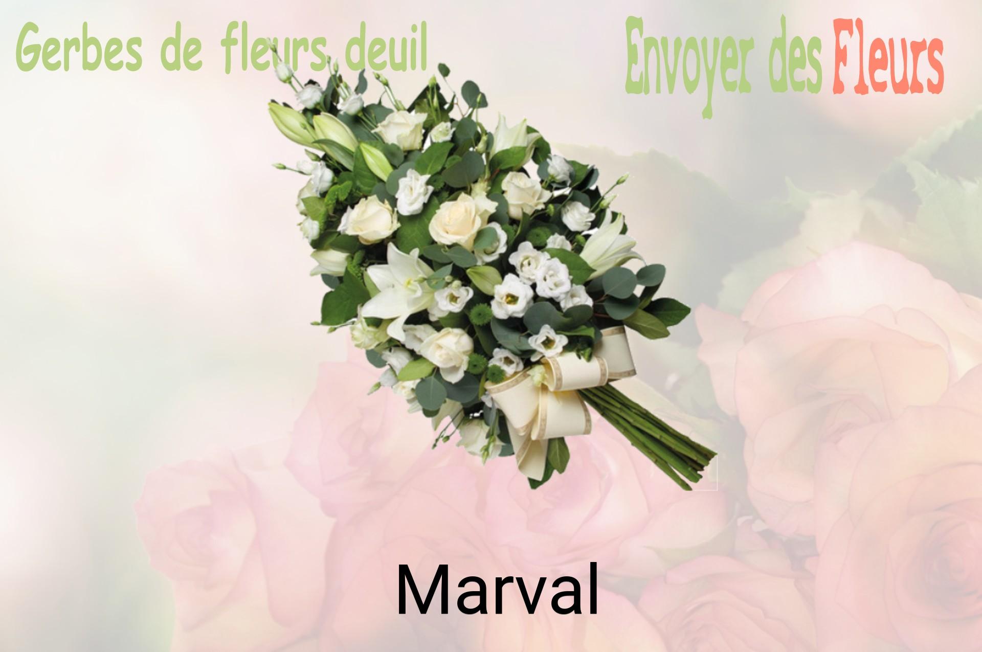 Gerbe de fleurs de deuil livrée à Marval